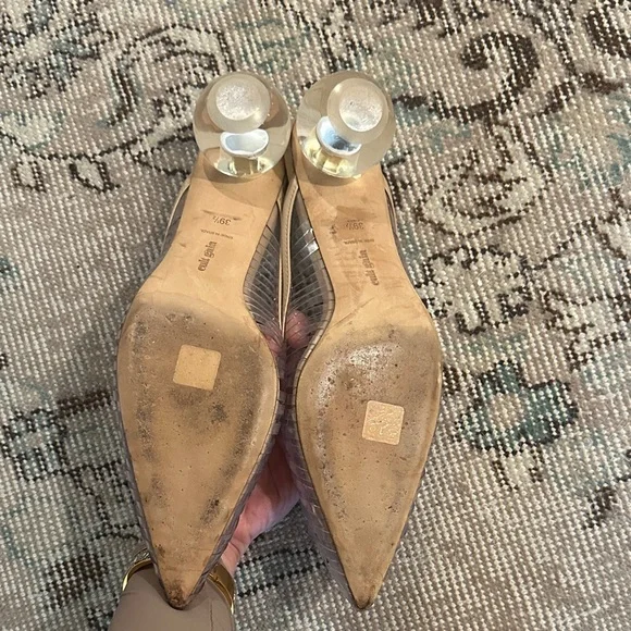 Cult Gaia Clear Beige Women's Mules - Picture 6 of 6